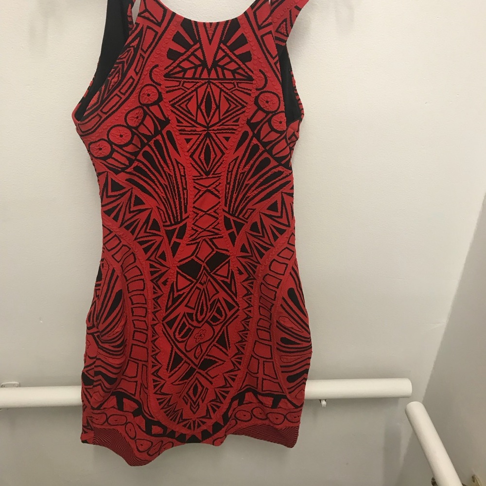 Parker black and red body con dress